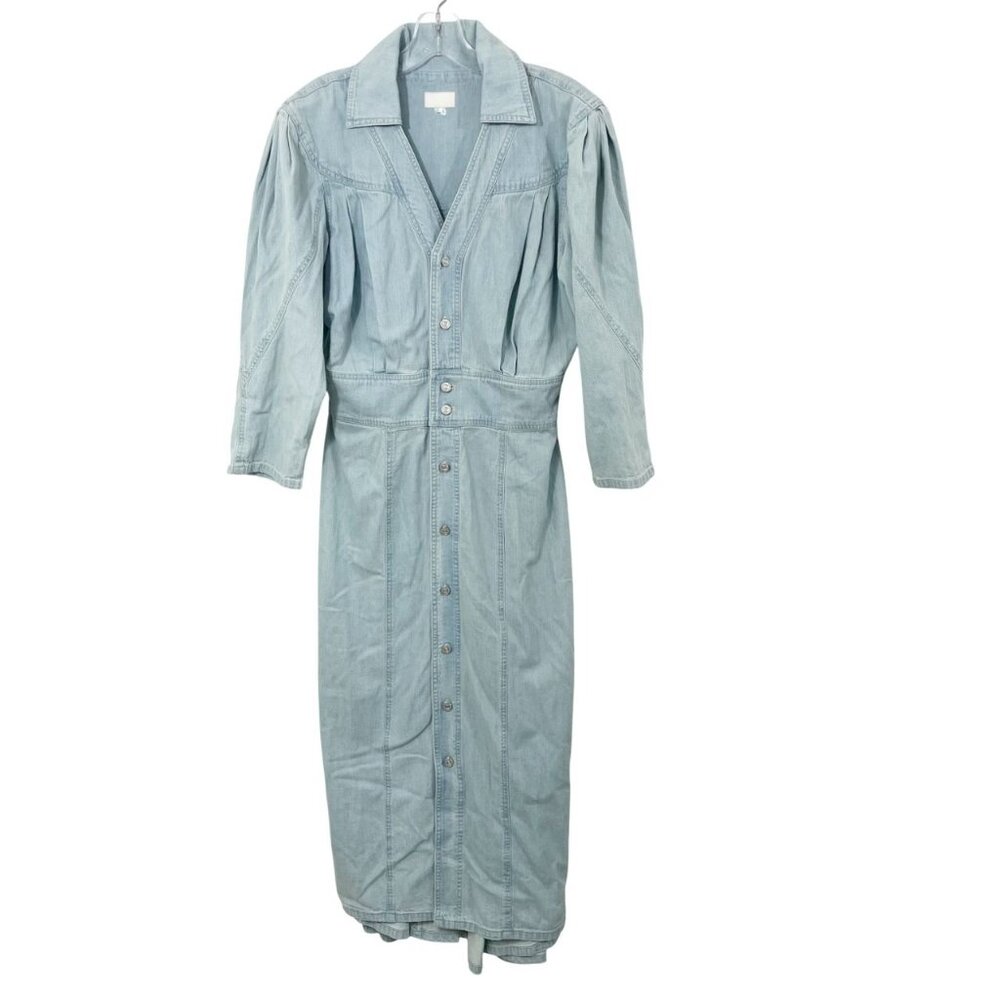 Mother The Rhapsody Dress in‎ Party Pad Light Wash Denim Western - Size Large